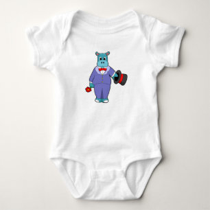 Nijlpaard als Bruidegom met Pak & Roos Romper