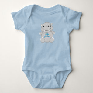 Nijlpaard Baby Shower Blauw Romper