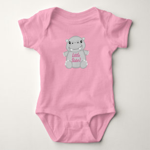 Nijlpaard Baby Shower Roze Romper