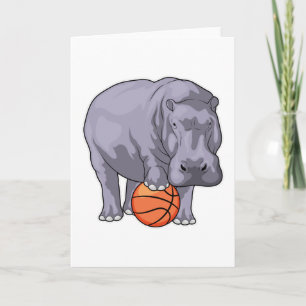 Nijlpaard Basketbalspeler Basketbal Kaart