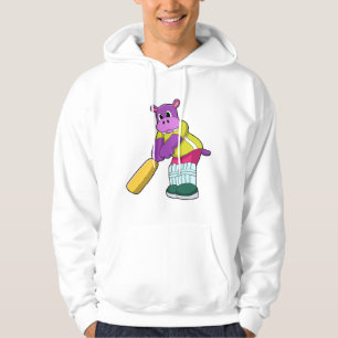 Nijlpaard bij Cricket met cricketbat Hoodie