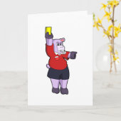 Nijlpaard bij Voetbal als Scheidsrechter Kaart (Gele Bloem)