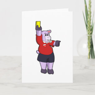 Nijlpaard bij voetbal als scheidsrechter kaart