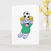 Nijlpaard bij Voetbal Sport Kaart (Gele Bloem)