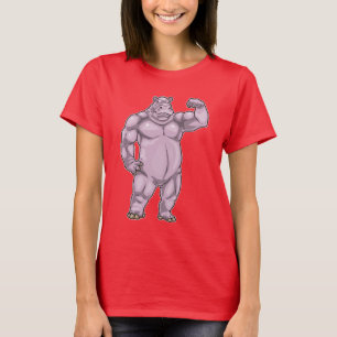 Nijlpaard Bodybuilder Bodybuilding T-shirt