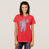 Nijlpaard Bodybuilder Bodybuilding T-shirt (Voorkant volledig)