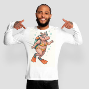 Nijlpaard duiker onder water t-shirt