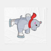 Nijlpaard IJsschaatsen Schaatsen Fleece Deken (Voorkant (Horizontaal))