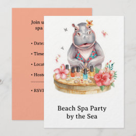 Nijlpaard in Bikini Manicure Kustschoonheid strand Kaart