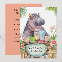 Nijlpaard in Bikini Manicure Kustschoonheid strand Kaart