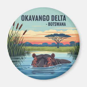 Nijlpaard in Okavango Delta Botswana Magneet