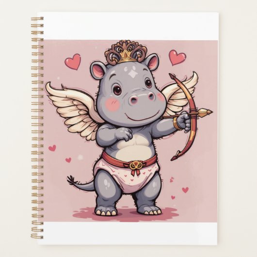 Nijlpaard liefde cupido  planner (Voorkant)