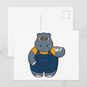 Nijlpaard met kopje koffie briefkaart (Voorkant / Achterkant)