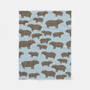 Nijlpaard Patroon Fleece Deken