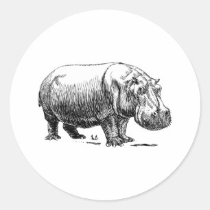 Nijlpaard Ronde Sticker