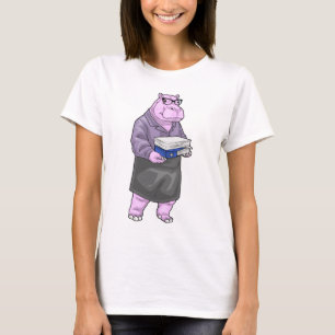 Nijlpaard Secretaresse Stapel papier Kantoor T-shirt