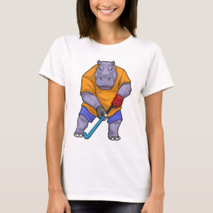Nijlpaard Veldhockey Veldhockeystick Sport T-shirt