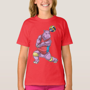 Nijlpaard Volleybalspeler Volleybal T-shirt