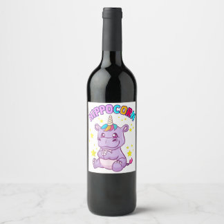 Nijlpaard Vonkelwijn of Wijnetiketten Wijn Etiket