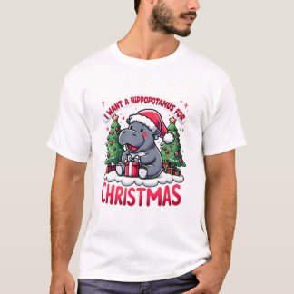 nijlpaard Xmas Hippo T-shirt