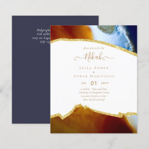 NIKAH - Agate Gold BUDGET Trouwuitnodigingen