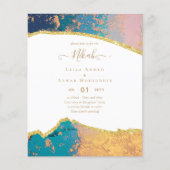 NIKAH - Agate Gold BUDGET Wedding Invitations (Voorkant)
