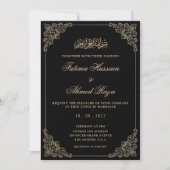 Nikah Black Gold Islamitische Moslim Huwelijk Kaart (Voorkant)
