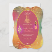 NIKAH - Invitation à un mariage islamique en or ro (Devant)