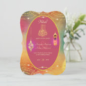NIKAH - Invitation à un mariage islamique en or ro (Debout devant)