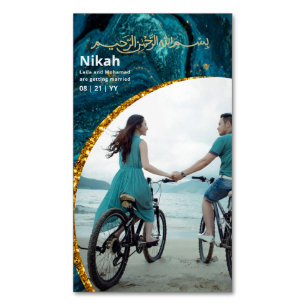 NIKAH Islamic Bismillah Wedding Invitations BUDGET Magnetisch Visitekaartje
