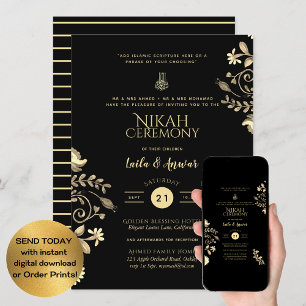 Nikah - Modern Islamic Wedding Invitations Kaart