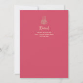 NIKAH - Modern Mandala Pink Gold Wedding Invite Kaart (Achterkant)