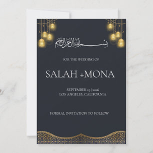 NIKAH, Moslim Bruiloft, bismillah, Arabisch islami Kaart