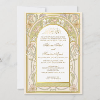 Nikah of Valima Ceremony Invitation Floral Kaart