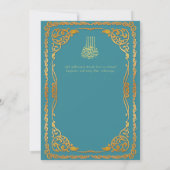 NIKAH Turquoise Gold PHOTO Faire-part de mariage i (Dos)