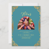 NIKAH Turquoise Gold PHOTO Faire-part de mariage i (Devant)