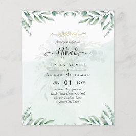 Nikah Walima GROENHOUT TROUWKAART Islamitisch Flyer