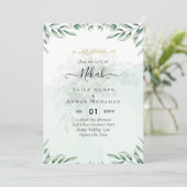 Nikah Walima GROENHOUT TROUWKAART Islamitisch Kaart (Staand voorkant)