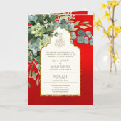 Nikah Walimah Wedding Invitation Programme RSVP Kaart (Gele Bloem)
