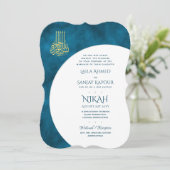 Nikah Wedding Invites | Islamic Walimah Modern Kaart (Staand voorkant)