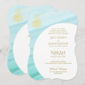 Nikah Wedding Invites | Islamic Walimah Modern Kaart (Voorkant / Achterkant)