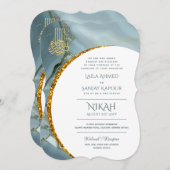 Nikah Wedding Invites | Islamic Walimah Modern Kaart (Voorkant / Achterkant)