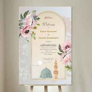 Nikah Welkom Bord   Islamitisch Huwelijk Groene Ko