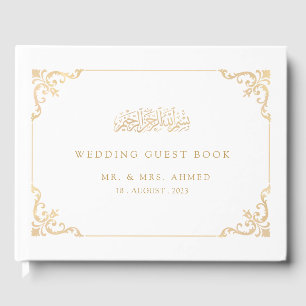 Nikah Wit Goud Islamitische Moslim Bruiloft Gastenboek