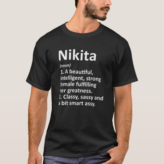 NIKITA Definition Personal Name Funny Christma T-shirt (Voorkant)