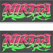 Nikita Vorname Name Graffiti Aufkleber Sticker (Voorkant)
