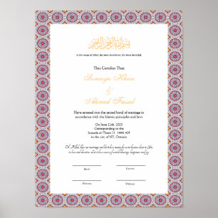 nikkah certificate poster