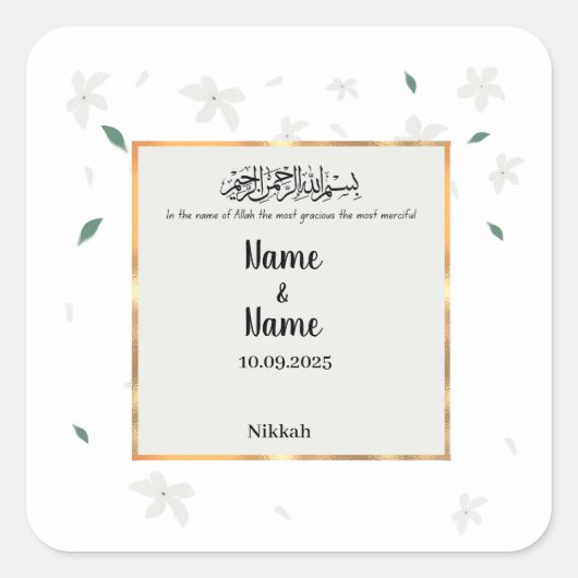 Nikkah geeft de voorkeur aan stickers (Voorkant)