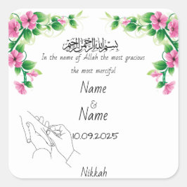 Nikkah gunststickers  vierkante sticker
