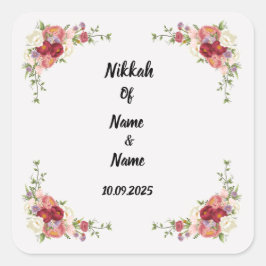 Nikkah gunststickers vierkante sticker